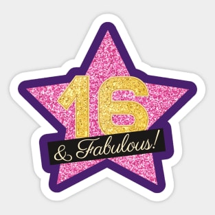 16th Birthday Gifts Women Fabulous - Pink Gold Sticker